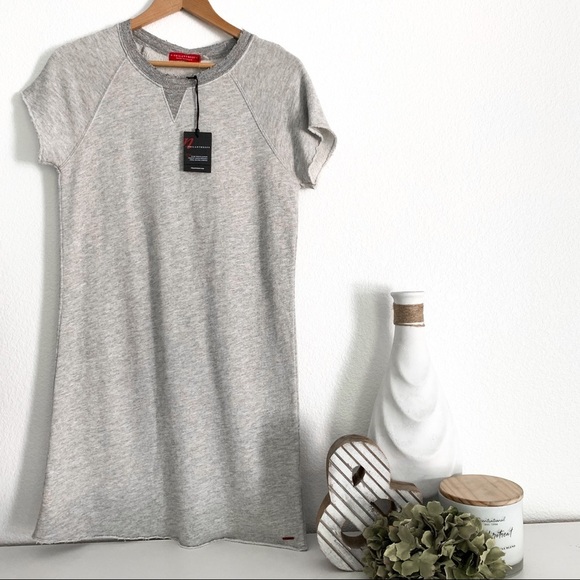 NWT N:Philanthropy CalaLilly Gray Mini Sleeve Sweatshirt Dress Size Small - Picture 14 of 16